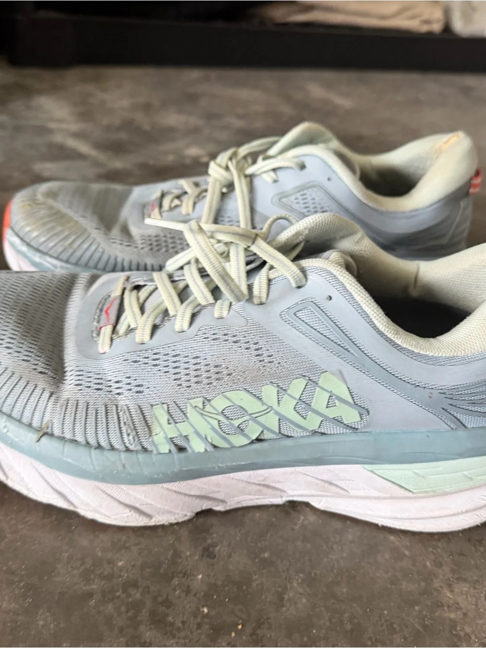 Hoka Women's Running Shoes in Light Blue with Seafoam Accents